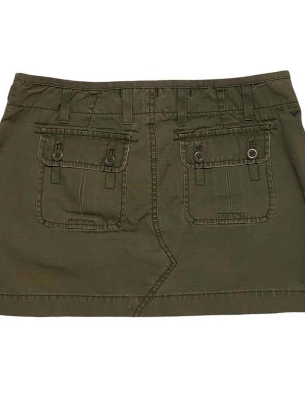 Vintage y2k green cargo mini skirt